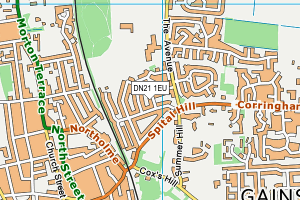 DN21 1EU map - OS VectorMap District (Ordnance Survey)