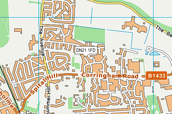 DN21 1FD map - OS VectorMap District (Ordnance Survey)