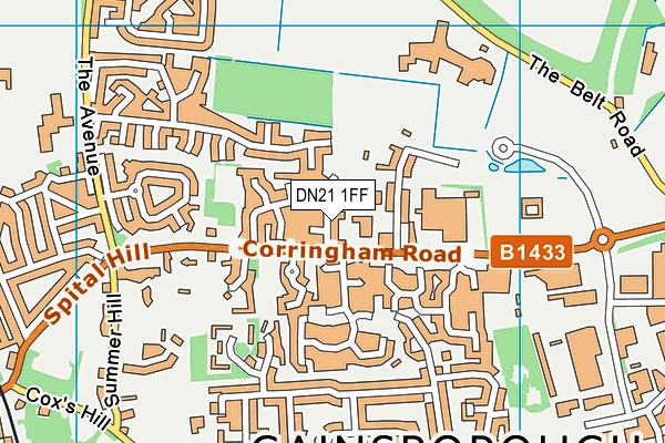 DN21 1FF map - OS VectorMap District (Ordnance Survey)