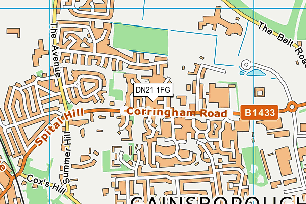 DN21 1FG map - OS VectorMap District (Ordnance Survey)