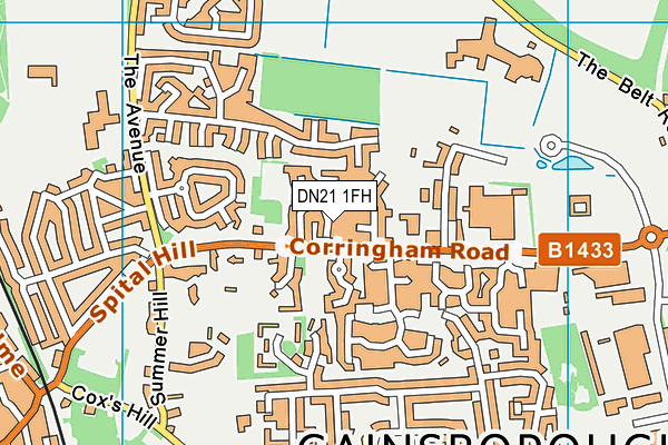 DN21 1FH map - OS VectorMap District (Ordnance Survey)