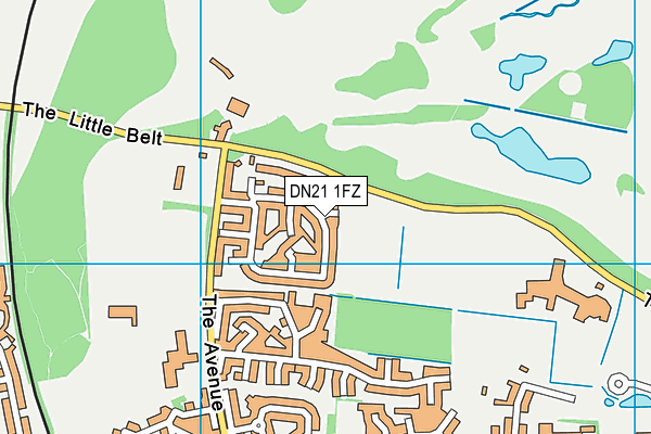 DN21 1FZ map - OS VectorMap District (Ordnance Survey)