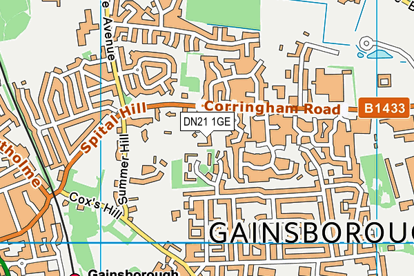 DN21 1GE map - OS VectorMap District (Ordnance Survey)