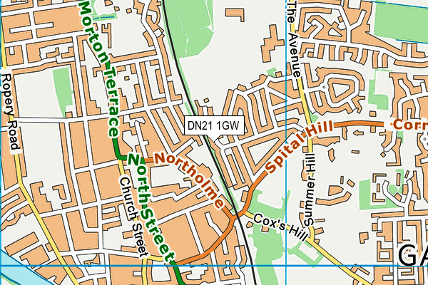 DN21 1GW map - OS VectorMap District (Ordnance Survey)