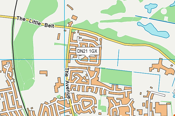 DN21 1GX map - OS VectorMap District (Ordnance Survey)