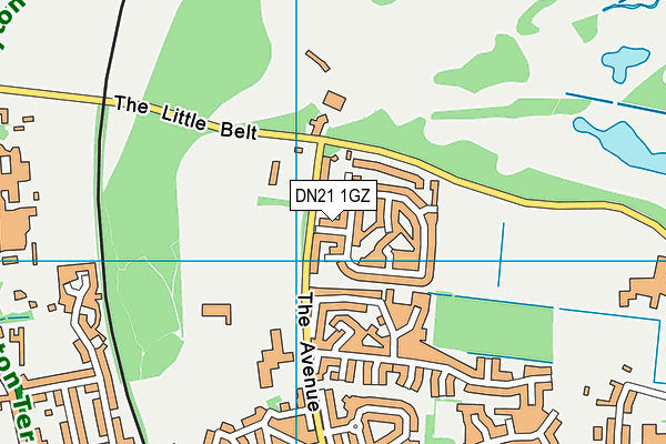 DN21 1GZ map - OS VectorMap District (Ordnance Survey)