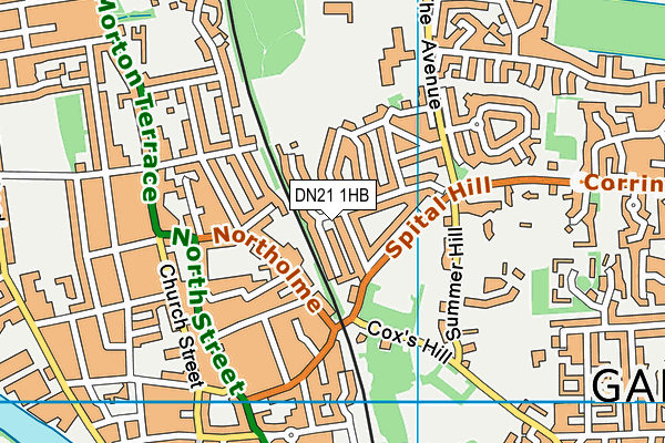 DN21 1HB map - OS VectorMap District (Ordnance Survey)