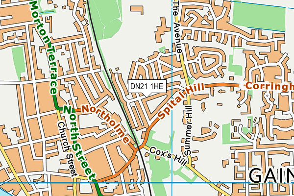 DN21 1HE map - OS VectorMap District (Ordnance Survey)