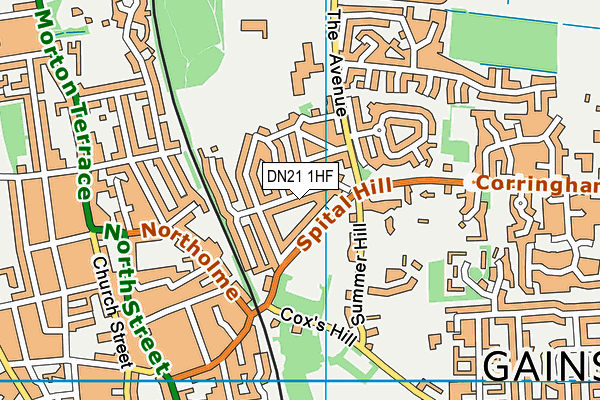 DN21 1HF map - OS VectorMap District (Ordnance Survey)