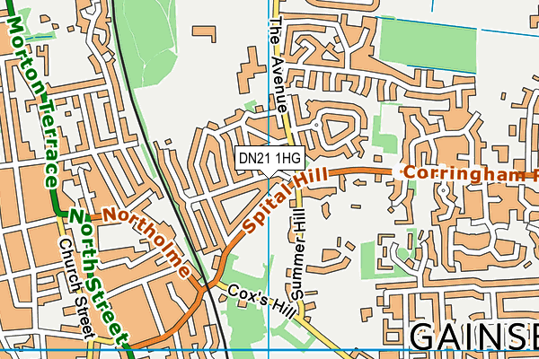 DN21 1HG map - OS VectorMap District (Ordnance Survey)