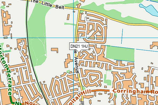 DN21 1HJ map - OS VectorMap District (Ordnance Survey)
