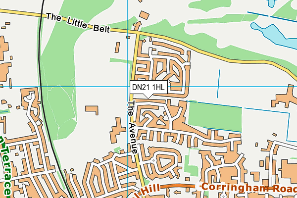 DN21 1HL map - OS VectorMap District (Ordnance Survey)