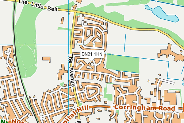 DN21 1HN map - OS VectorMap District (Ordnance Survey)