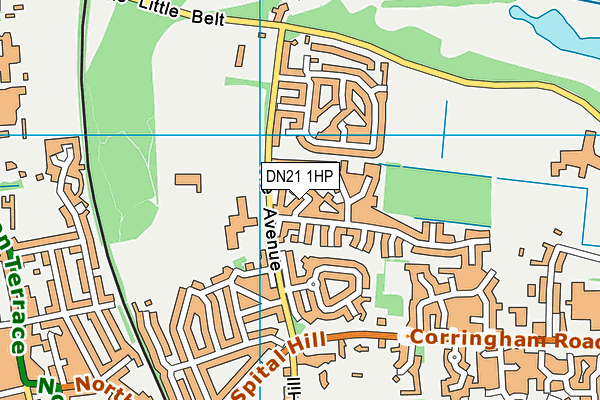 DN21 1HP map - OS VectorMap District (Ordnance Survey)
