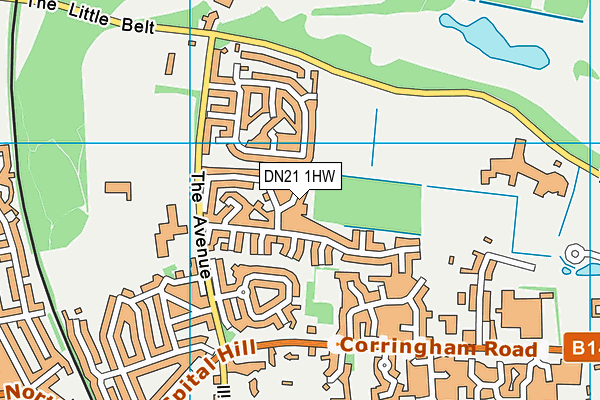 DN21 1HW map - OS VectorMap District (Ordnance Survey)