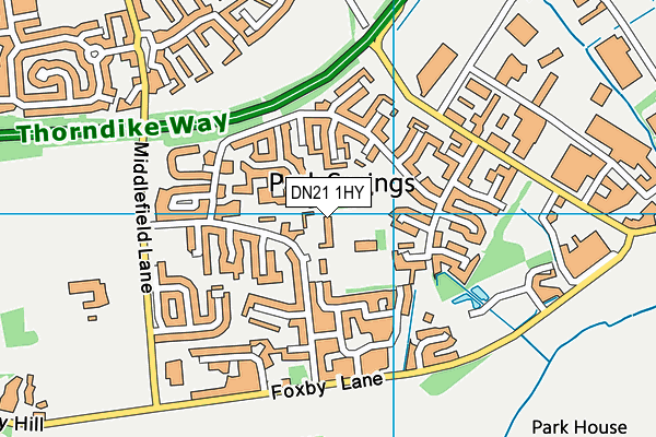 DN21 1HY map - OS VectorMap District (Ordnance Survey)