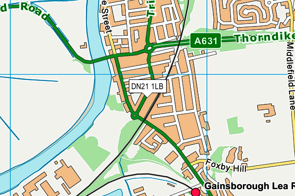 DN21 1LB map - OS VectorMap District (Ordnance Survey)