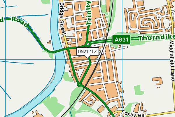 DN21 1LZ map - OS VectorMap District (Ordnance Survey)