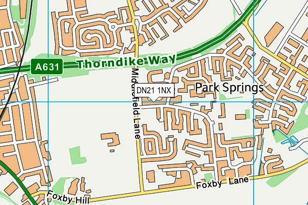 DN21 1NX map - OS VectorMap District (Ordnance Survey)