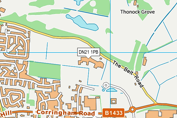 The Gainsborough Academy map (DN21 1PB) - OS VectorMap District (Ordnance Survey)