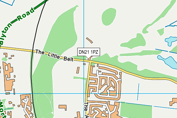 DN21 1PZ map - OS VectorMap District (Ordnance Survey)