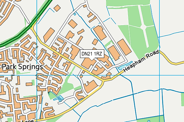 Body Zone (Closed) map (DN21 1RZ) - OS VectorMap District (Ordnance Survey)
