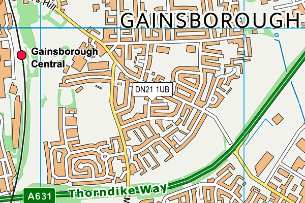 DN21 1UB map - OS VectorMap District (Ordnance Survey)