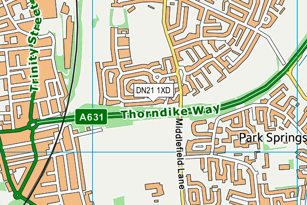 DN21 1XD map - OS VectorMap District (Ordnance Survey)