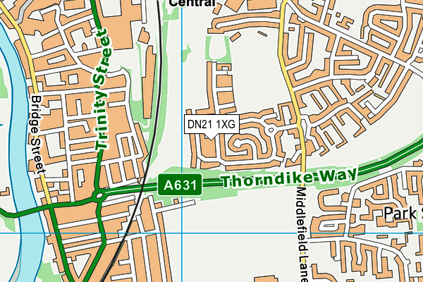 DN21 1XG map - OS VectorMap District (Ordnance Survey)