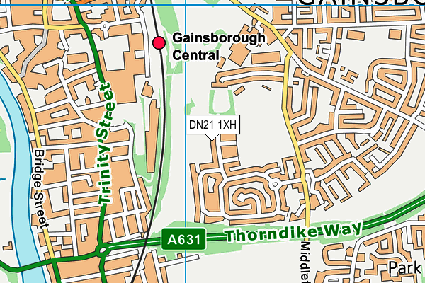 DN21 1XH map - OS VectorMap District (Ordnance Survey)