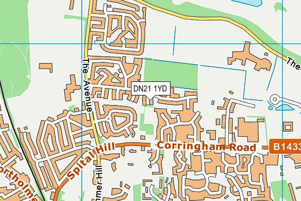 DN21 1YD map - OS VectorMap District (Ordnance Survey)