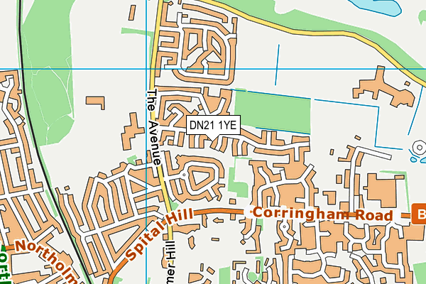 DN21 1YE map - OS VectorMap District (Ordnance Survey)