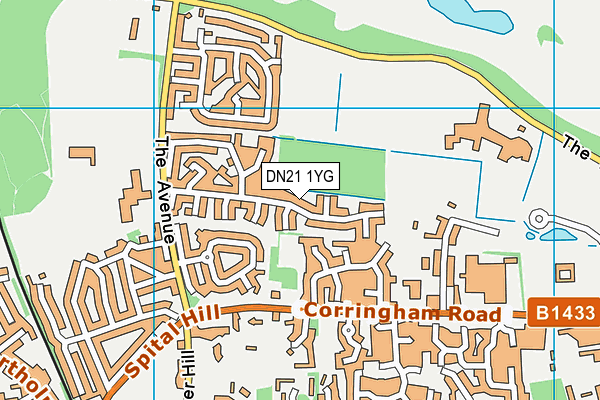 DN21 1YG map - OS VectorMap District (Ordnance Survey)
