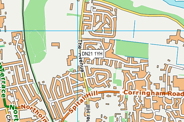 DN21 1YH map - OS VectorMap District (Ordnance Survey)