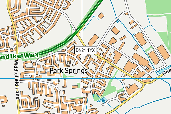 DN21 1YX map - OS VectorMap District (Ordnance Survey)