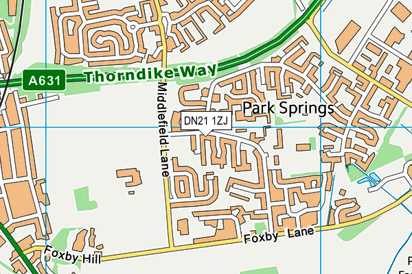 DN21 1ZJ map - OS VectorMap District (Ordnance Survey)