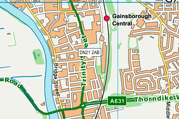 DN21 2AB map - OS VectorMap District (Ordnance Survey)