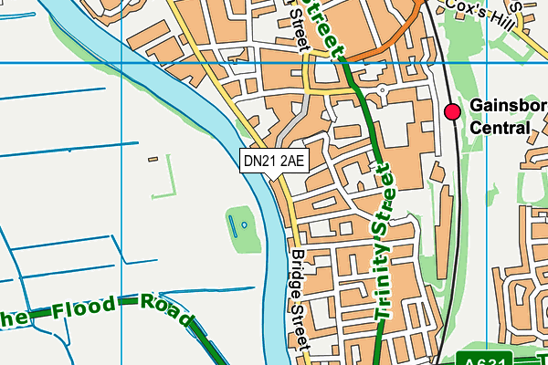 DN21 2AE map - OS VectorMap District (Ordnance Survey)
