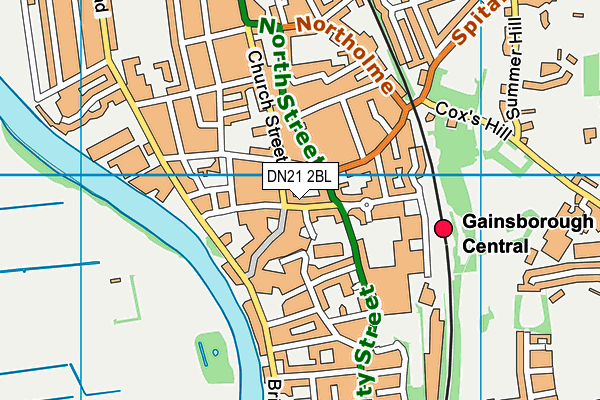 DN21 2BL map - OS VectorMap District (Ordnance Survey)