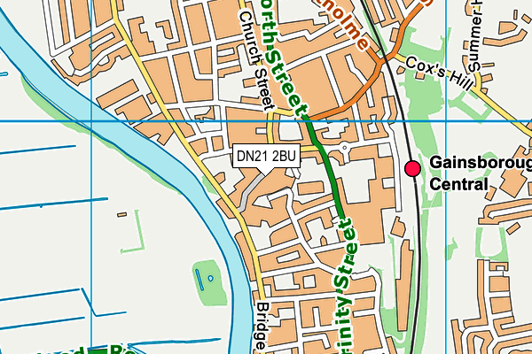 DN21 2BU map - OS VectorMap District (Ordnance Survey)