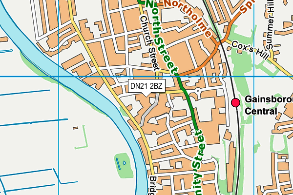 DN21 2BZ map - OS VectorMap District (Ordnance Survey)