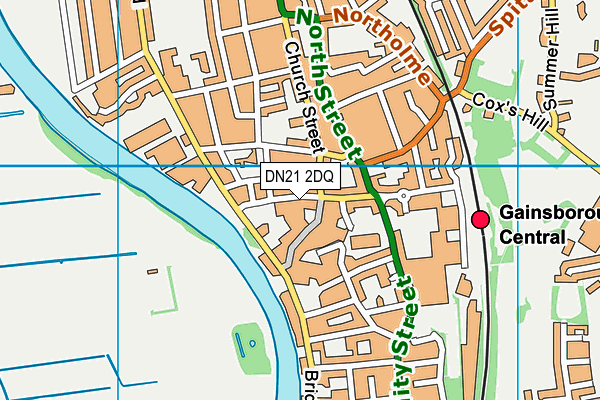 DN21 2DQ map - OS VectorMap District (Ordnance Survey)