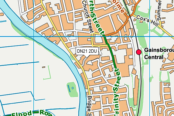 DN21 2DU map - OS VectorMap District (Ordnance Survey)