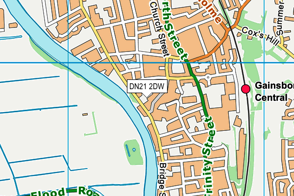 DN21 2DW map - OS VectorMap District (Ordnance Survey)