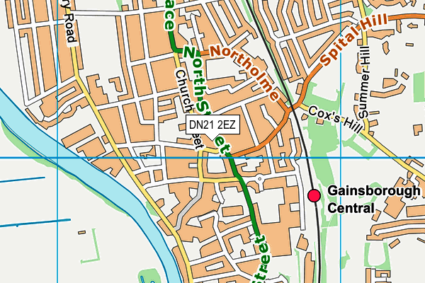 DN21 2EZ map - OS VectorMap District (Ordnance Survey)