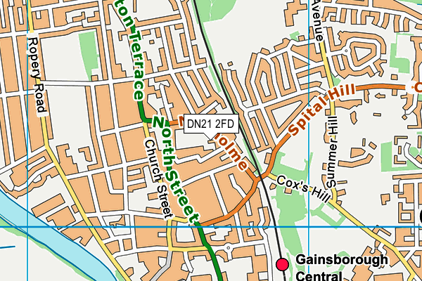 DN21 2FD map - OS VectorMap District (Ordnance Survey)