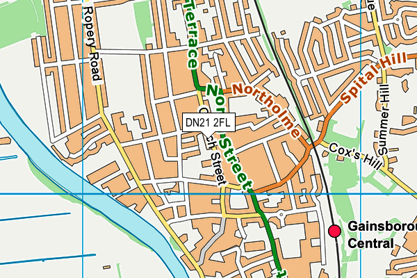 DN21 2FL map - OS VectorMap District (Ordnance Survey)