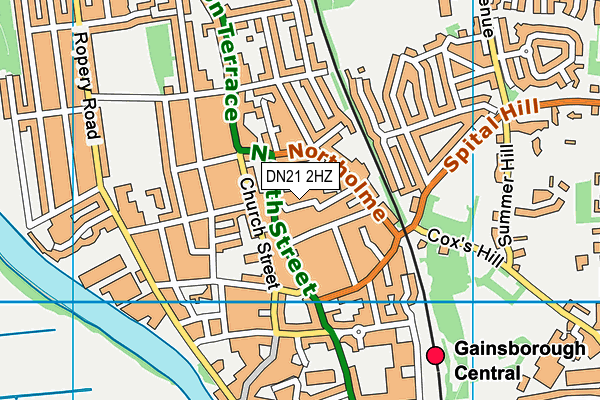 DN21 2HZ map - OS VectorMap District (Ordnance Survey)