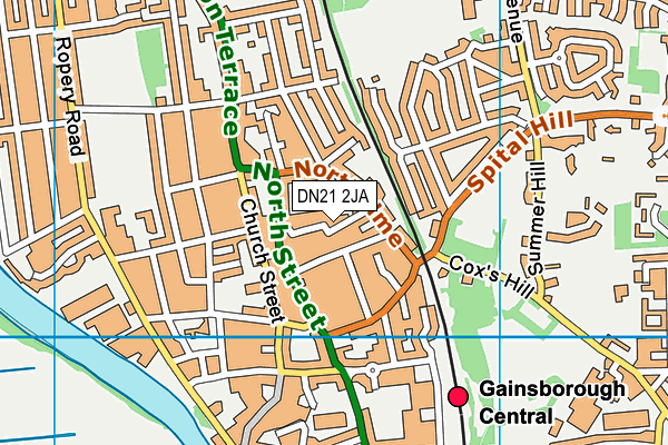 DN21 2JA map - OS VectorMap District (Ordnance Survey)