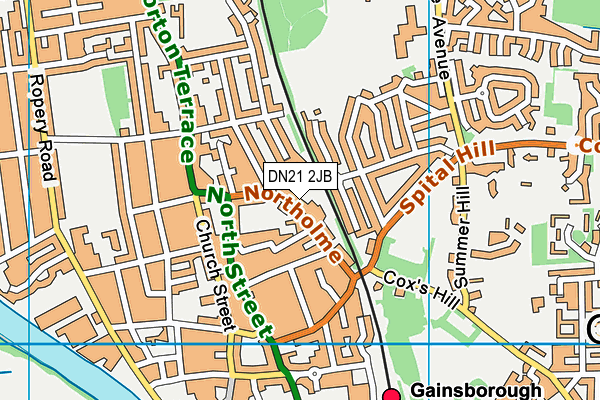 DN21 2JB map - OS VectorMap District (Ordnance Survey)
